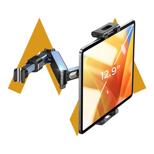 [11648] 7MD Car Backseat Tablet Holder Adjustable Headrest Mount for iPad and Tablets 4 to 11 Inch Travel Essentials for Kids and Adults