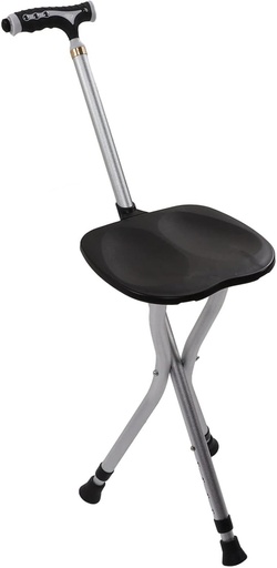 [GH037] Ghaith and Qalby Etmaan Portable Folding Lightweight Adjustable Height Cane Chair with LED Flashlight Anti Slip Foot Pads for Elderly