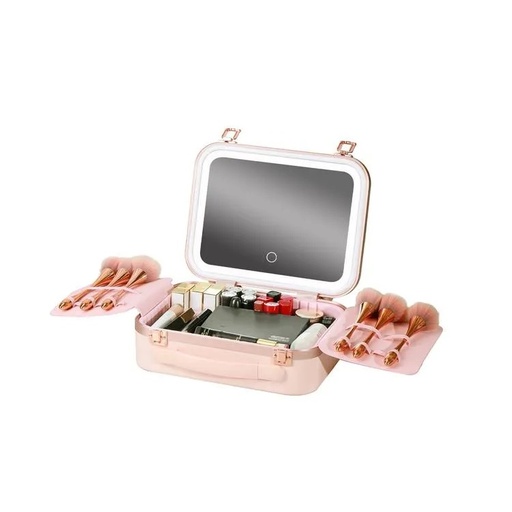 [11653] Green Lion Fest Makeup Bag with Lighted Mirror 72 LED Beads Touch Control 2000mAh Battery Adjustable Brightness Travel Friendly Water Resistant |GL-MR14||GNFSMAKBGPK/WH|