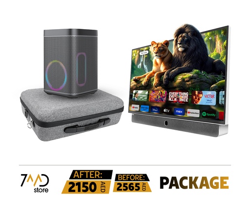 [P142] 7MD Package Contains 1 x 7MD Outdoor Karaoke Power Supply 1 x 7MD 24 Inch 0Hz Refresh Rate Google TV 6 With 1 Year Free 7MD Subs and 1 x Carrying Case for 7MD 24 Inch TV