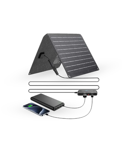 [GH042] Ghaith and Qalby Etmaan Solar Charger 10W Dual Port USB A USB C Waterproof Portable Power Bank for Outdoor Use