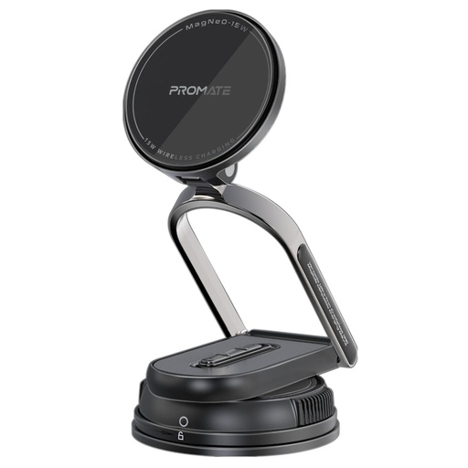 [11667] Promate MagNeo 15W Wireless Charging Mount Cradleless MagSafe Compatible Car Charger Adjustable Arm Dashboard Windshield Mount