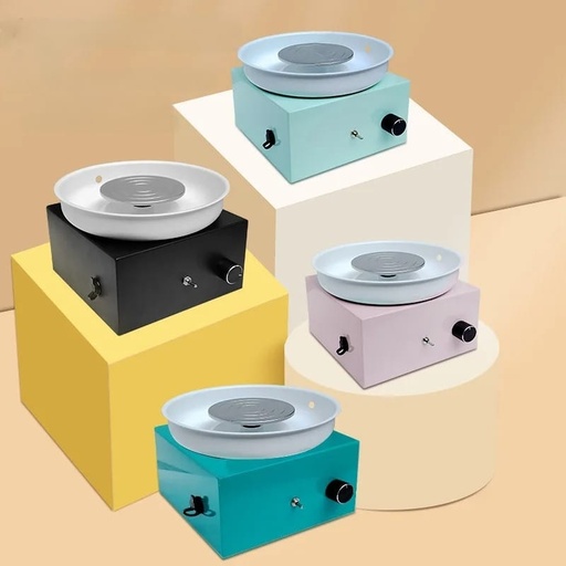[11693] Children Pottery Machine Electric DIY Clay Toy for Kids Ages 6+ DouAini Mini Pottery Wheel with Metal Body Adjustable Speed F1-2