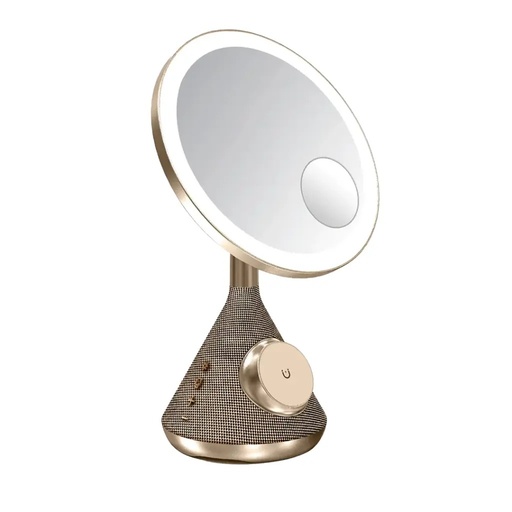 [11721] Porodo LED Makeup Mirror with Bluetooth Speaker 15W MagSafe Wireless Charger USB C Port 3 Brightness Level 3 Color Temperatures |LFS084||PD-LFST084-GD/SL|