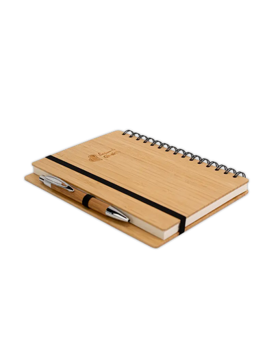 [GH076] Ghaith & Qalby Etmaan Bamboo Notebook with Pen - Eco Friendly 70 Sheets