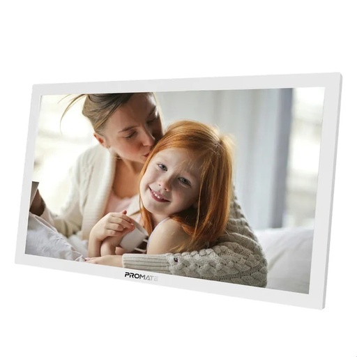 [11786] PROMATE 15.6" Vibrant Full HD Smart Multimedia WiFi Digital Photo Frame Touchscreen IPS 32GB Storage Android 10.1 Dual Speakers Auto Rotate Wall Mount | Memoria-15 | 
