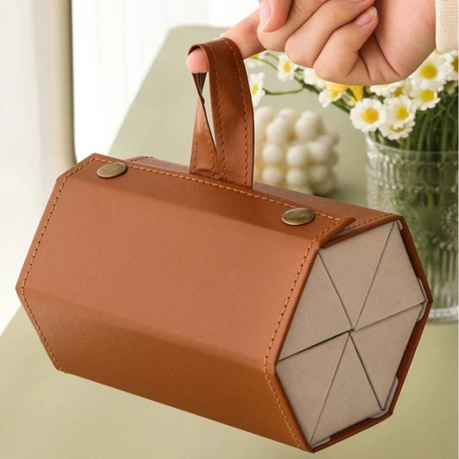 [11807] 7MD Storage Box for Glasses, Portable Foldable Wall Hanging Case PU Leather Travel Grid Storage | 7MD SB01 |