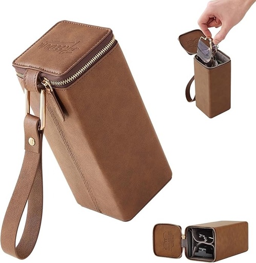 [11808] 7MD Glasses Storage box | Portable Leather Case | 7MD-25422 | 
