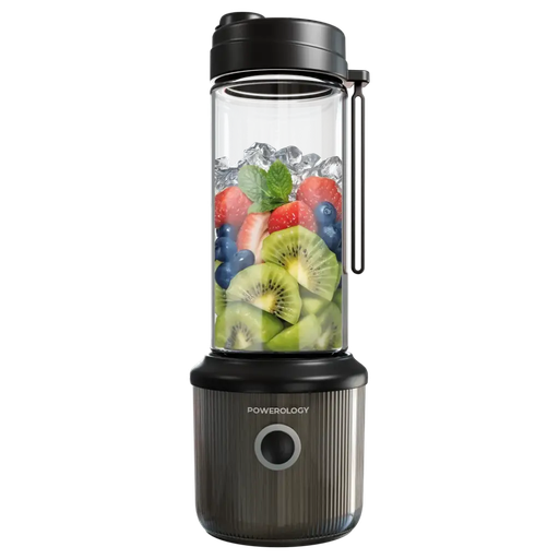 [11851] Powerology Press & Refresh Portable Blender – 126W Motor, 16,500 RPM, USB‑C Fast Charge, Dual 2500mAh Battery, 450mL | PSM013BK | PSM013WH |