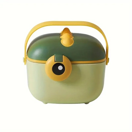 [11878] AMOR TINY Dinosaur Milk Powder Box – Portable Moisture-Proof Formula Dispenser | Green | 