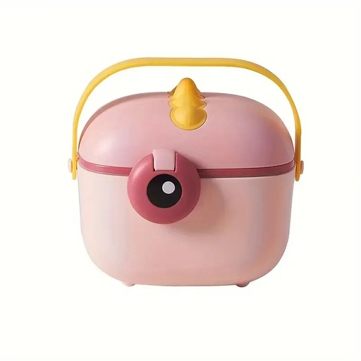 [11879] AMOR TINY Dinosaur Milk Powder Box – Portable Moisture-Proof Formula Dispenser | Pink |