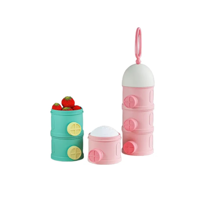 AMOR TINY 3‑Layer Stackable Snack & Formula Dispenser – Compact Feeding Solution