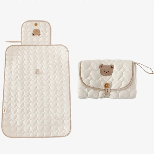 [11908] AMOR TINY Portable Waterproof Changing Pad – Travel Diaper Mat with Wipes Pocket