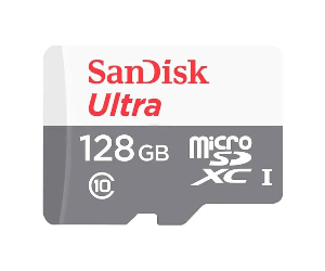 [11910] SanDisk Ultra 128GB microSDXC UHS-I |100MB/s Full HD – Compatible with Android, Cameras, Tablets & Smartphones | SDSQUNR-128G-GN6MN |