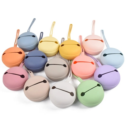 [11920] AMOR TINY BPA-Free Silicone Pacifier Case – Portable Nipple Storage Bag for Baby Bottle Nipples