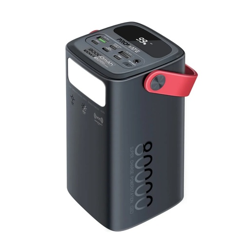[11952] PROMATE 80000mAh UltraFast Charging LiFePO4 Power Bank – 100W Power Delivery, 5 Ports, 3-Way Recharging, LED Flashlight, Digital Display, Compact Power Station | PowerMine-80Pro |
