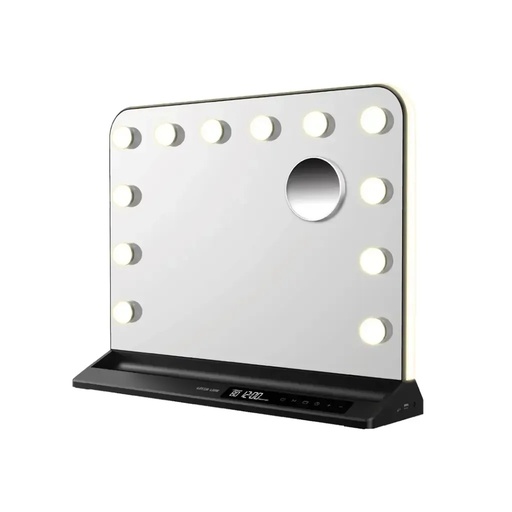 [11963] Green Lion Vanity Mirror – 36W LED Makeup Mirror with 224 LEDs, Adjustable Brightness, 3 Color Modes, Touch Control, 10X Magnifier & USB-A/Type-C Outputs | GNVNTYMIRBK |
