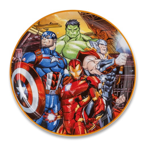 [12066] DISNEY Marvel Dessert Plate – 20cm, Spider-Man & Avengers Designs, Microwave & Dishwasher Safe, Superhero Collection | d.20 |