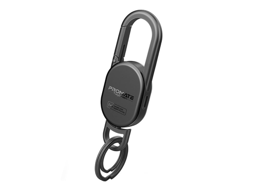 [12075] Promate Smart Carabiner Keychain – Apple Find My Compatible, IP67 Water-Resistant, Rechargeable Battery, 90dB Sound Alert, 50m Range, Ideal for Bags, Pet Collars, Keys & Luggage | TagChain |