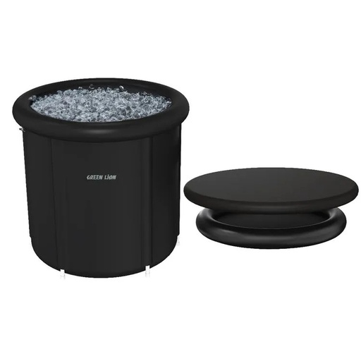 [12098] Green Lion Ice Bath Tub – 350L Portable Cold Plunge for Athlete Recovery, Fits Users Up to 6ft7, Waterproof PVC Oxford, Foam Insulated, for Indoor & Outdoor Use | GNICEBTTUBBK |