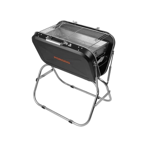 [12101] Porodo Lifestyle Portable Folding BBQ Grill – Compact Outdoor Stainless Steel Grilling Station for Travel & Picnic | PD‑LFSTO92‑BK |