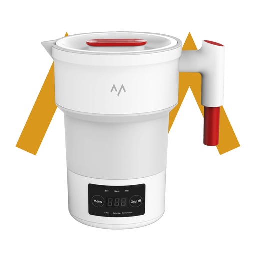 [12169] 7MD Portable Foldable Electric Kettle – 600ml, Travel-Friendly, Silicone & Stainless Steel, UK 3‑Pin Plug, 850W Rapid Boil | 7MD48025 |