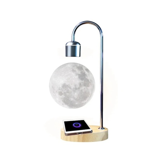 [U361] 🚨 USED 🚨 Levitating Moon Lamp: Smart 3D Printed Magnetic LED Night Light Base Table Lamp 🚨 Not Covered By Warranty 🚨