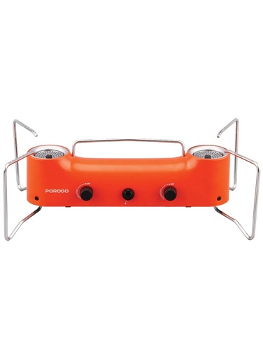 [12198] PORODO Lifestyle Foldable 2-Burner Camping Gas Stove – Compact & Portable, Pulse Ignition, Butane Fuel, Ideal for Outdoor Cooking, Hiking & Hunting | PDLFSTJY02OR |