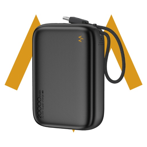 [12262] 7MD Cube Fast Charging Power Bank – 20000mAh, 22.5W Fast Charge, Built-in Type-C Cable, Two-Way Charging | 7MD46925 |