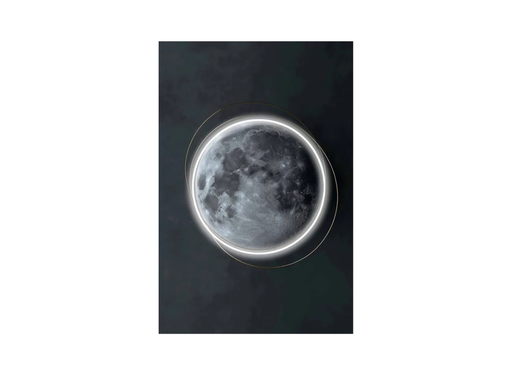 [12268] Wall Artwork Moon Design with LED - (80xx120cm)