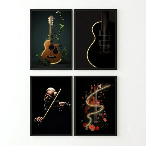 Wall Artwork Decoration Music Design with LED - (80xx120cm)