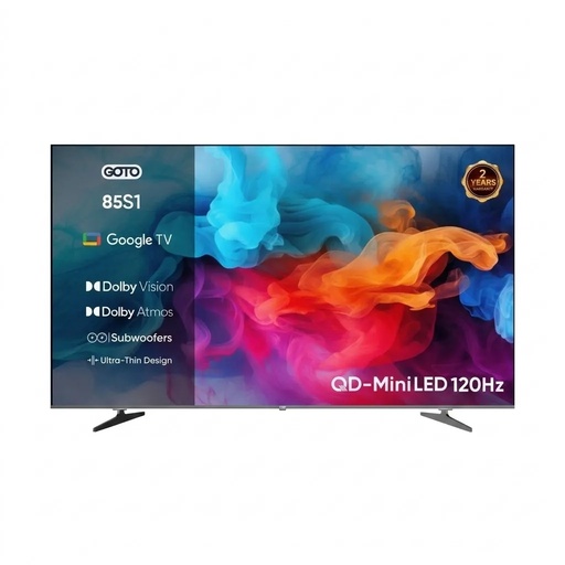 [12364] GOTO TV 85 Inch QD-MiniLED 4K 120Hz Google TV With 1 Year Free Software Support & Update | 85S1 | G85GQMU1SD120 |