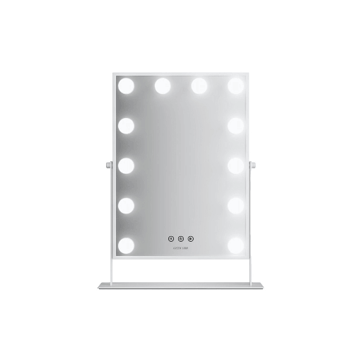 [12512] Green Lion Glam Shine Makeup Mirror with 12 LED Lights, 3 Color Modes, Touch Control & 360° Rotation - High Definition Beauty Mirror for Perfect Makeup Application | GNGLMAKE12WH |