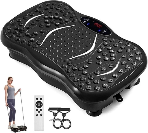 [12532] Fitness Vibration Plate with 200W Motor, 120 Speed Levels, Bluetooth Speaker, Remote Control & Balance Resistance Bands | S01 |