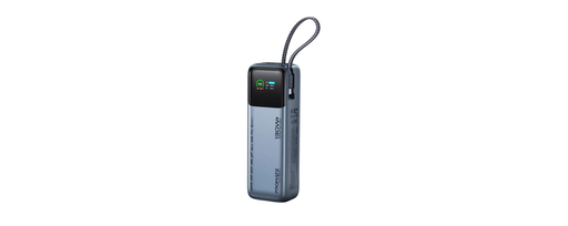 [12546] Promate 20000mAh Power Bank, 130W Total Output, 100W USB-C PD, Built-In Braided Cable, 22.5W USB-A, 65W Fast Recharge, TFT Display | Titan-130Pro |