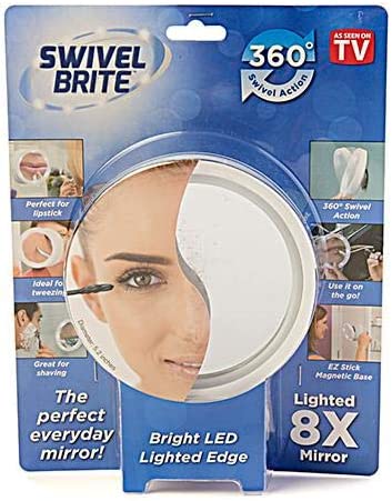 [5835] Swivel Brite 8x Magnifying Mirror With Led Light BD-MIR-1