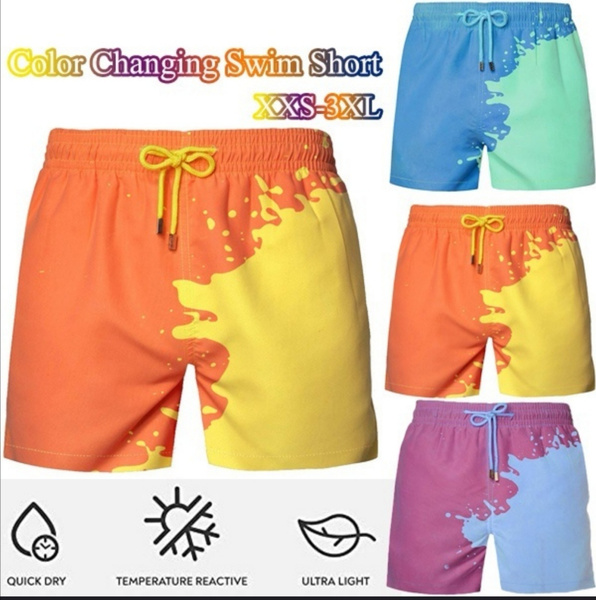 LYFT Color Changing Summer Beach Pants Shorts for Men Temperature-Sensitive Quick Dry Swim Trunks Shorts