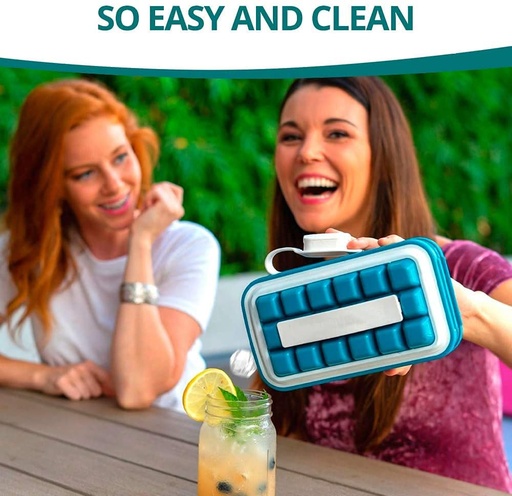 Ice Cube Trays,2 in 1 multifunction Portable Ice Ball Maker Kettle With 18 Grids Flat Body Lid Cooling Ice Pop/Cube Molds,Ice Ball Maker Mold,Easy Release,Ice Maker With Lid