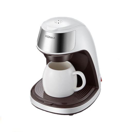 [7067] KONKA KCF-CS2 Coffee Maker 300ml Home Small Portable Coffee Machine with Coffee Cup - Deep Coffee