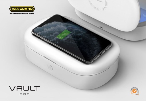 [5647] VANGUARD SMARTCARE VAULT PRO UV SANITIZING BOX WITH 10W WIRELESS CHARGER
