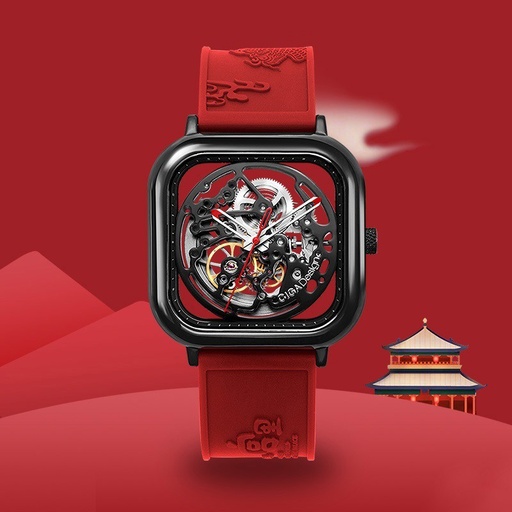 [5616] XIAOMI LIMITED EDITION CERAMIC FULL HOLLOW AUTOMATIC MECHANICAL SKELETON WRISTWATCH