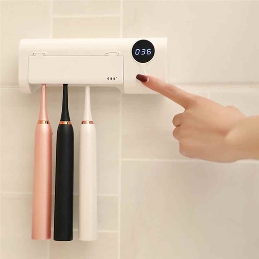 [5466] UV Toothbrush Sterilizer Toothpaste Dispenser Wall Mounted Toothbrush Toothpaste Holder