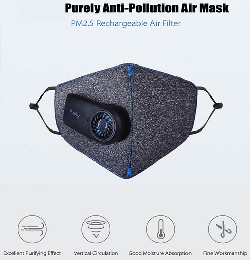 [5461] Xiaomi Purely Electric Air Purifying PM2.5 Respirator face mask with Breathable